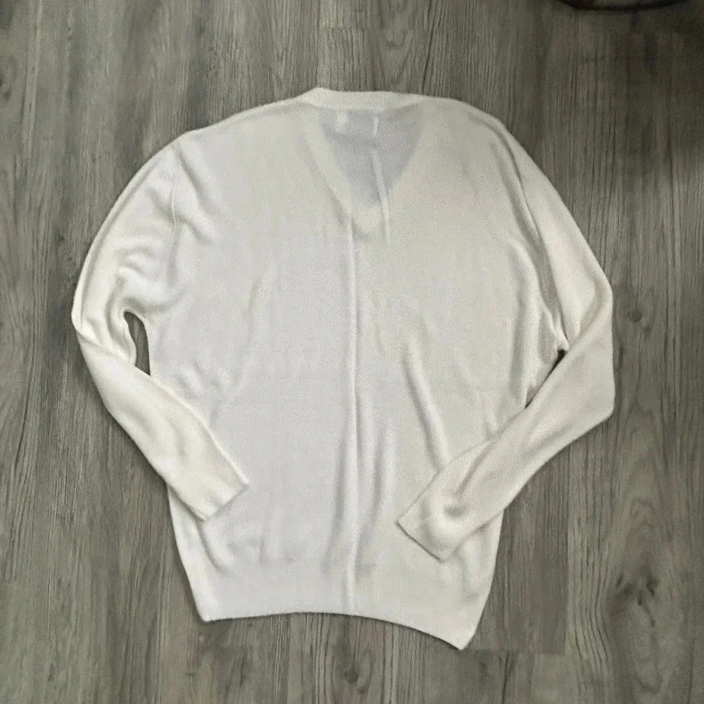 London Fog Mens White Tapered Sweater‎ Sz L